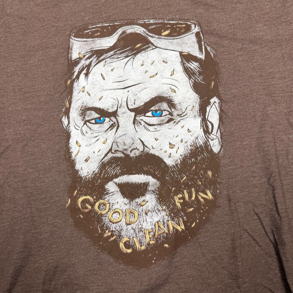 Nick Offerman Ron Swanson Good Clean Fun Graphic T-Shirt Mens M Brown Book Tour - Picture 2 of 6